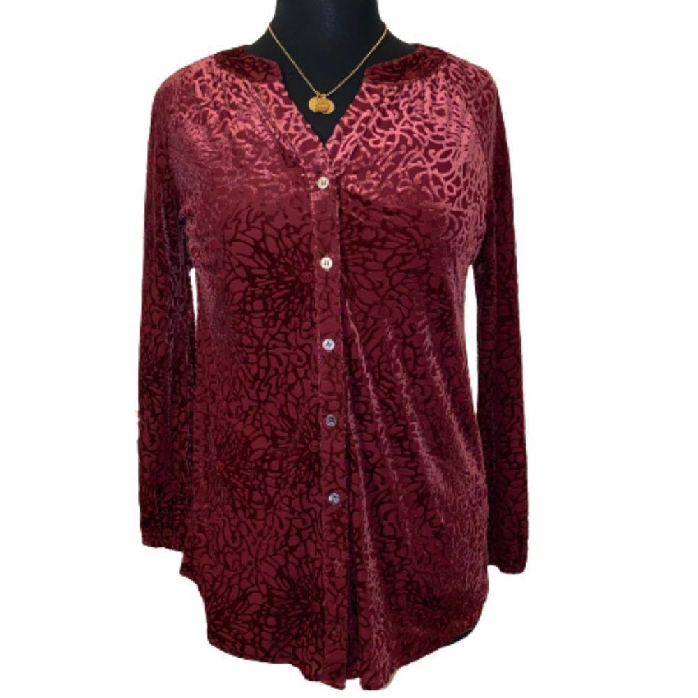 🆕Intro. Stretch Petite Burgandy Top size PM